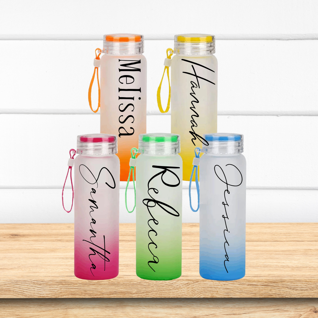 Watercolor Personalized Name on 25oz Frosted Glass Tumbler