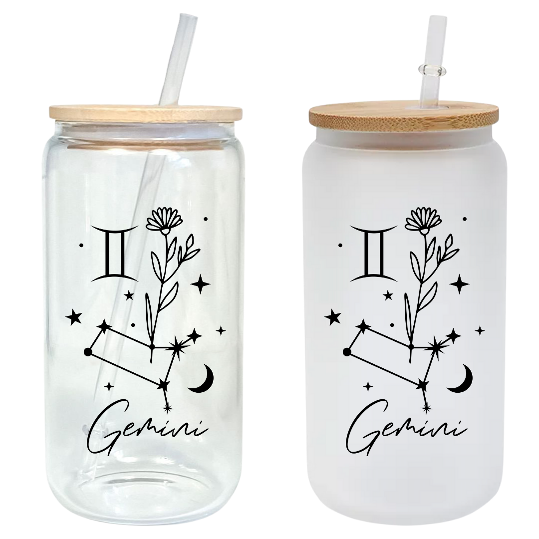 Zodiac Constellation Signs 16oz Glass Tumbler