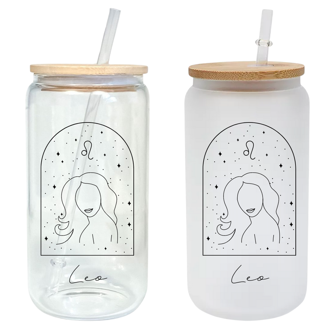 Feminine Zodiac Signs 16oz Glass Tumbler