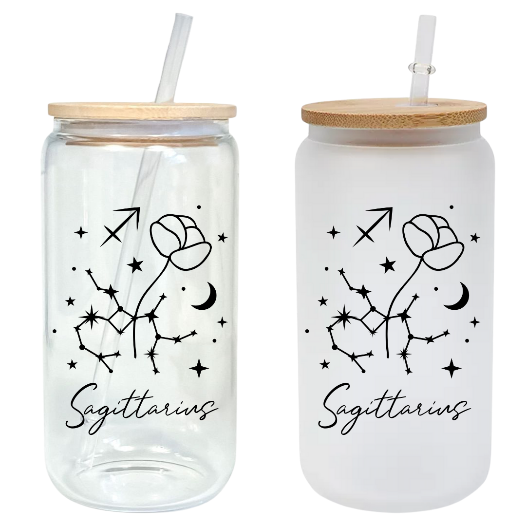 Zodiac Constellation Signs 16oz Glass Tumbler