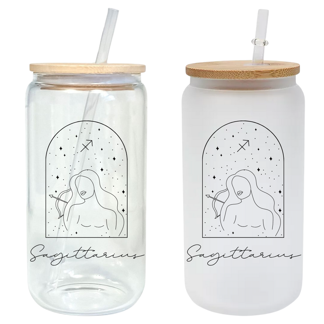 Feminine Zodiac Signs 16oz Glass Tumbler