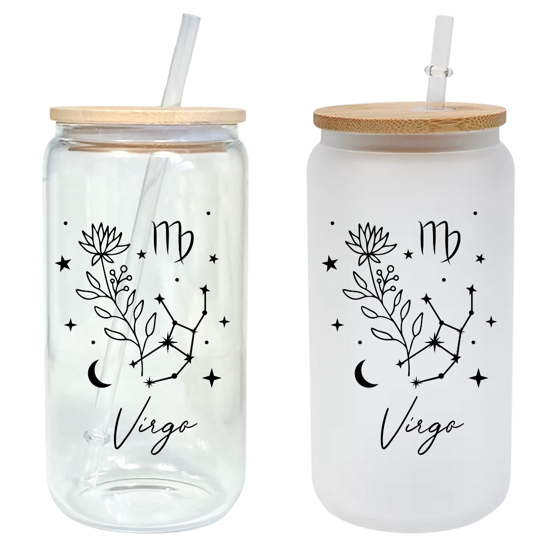 Zodiac Constellation Signs 16oz Glass Tumbler