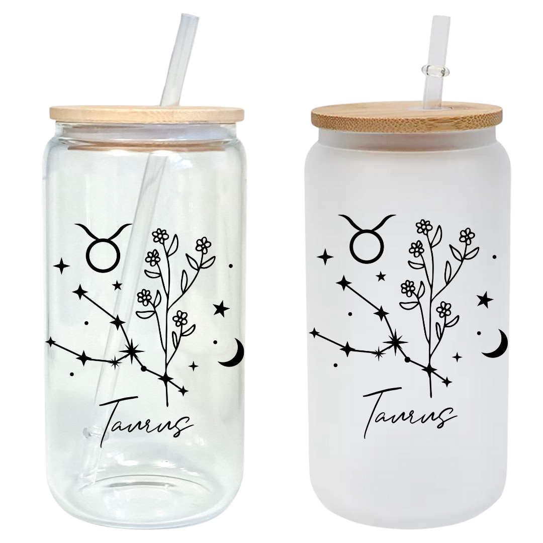 Zodiac Constellation Signs 16oz Glass Tumbler