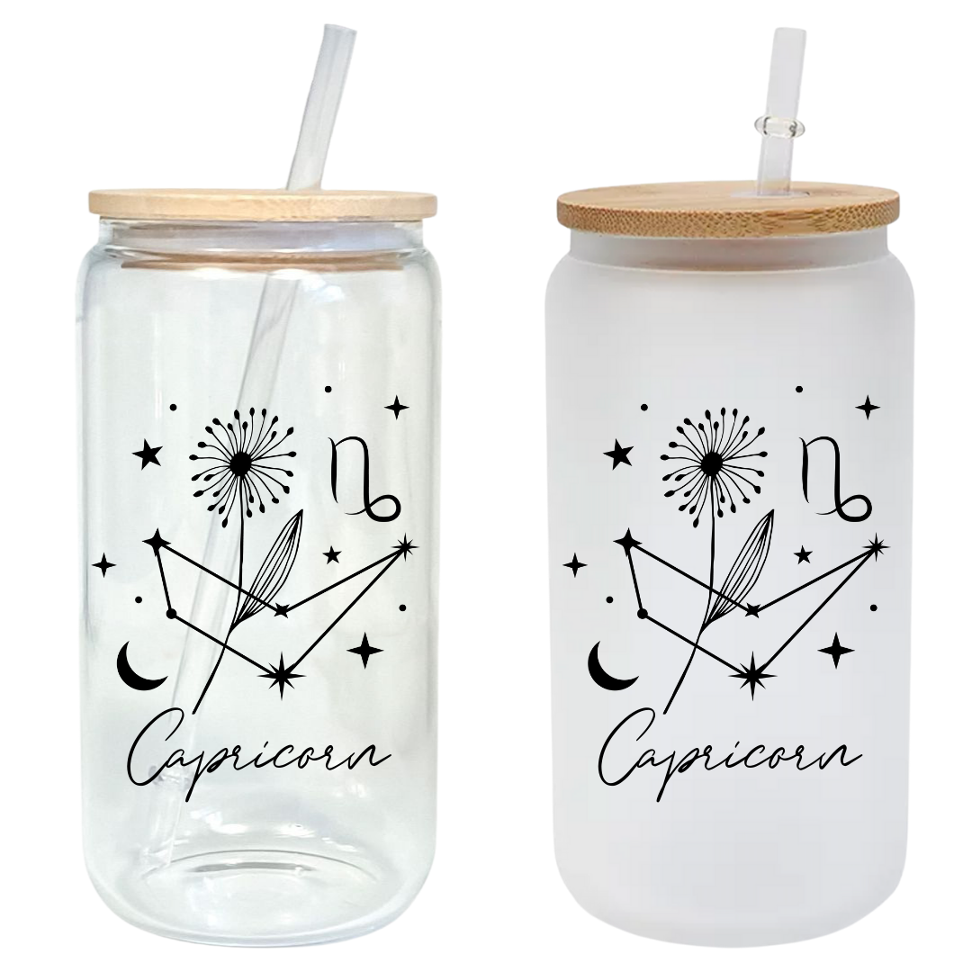 Zodiac Constellation Signs 16oz Glass Tumbler