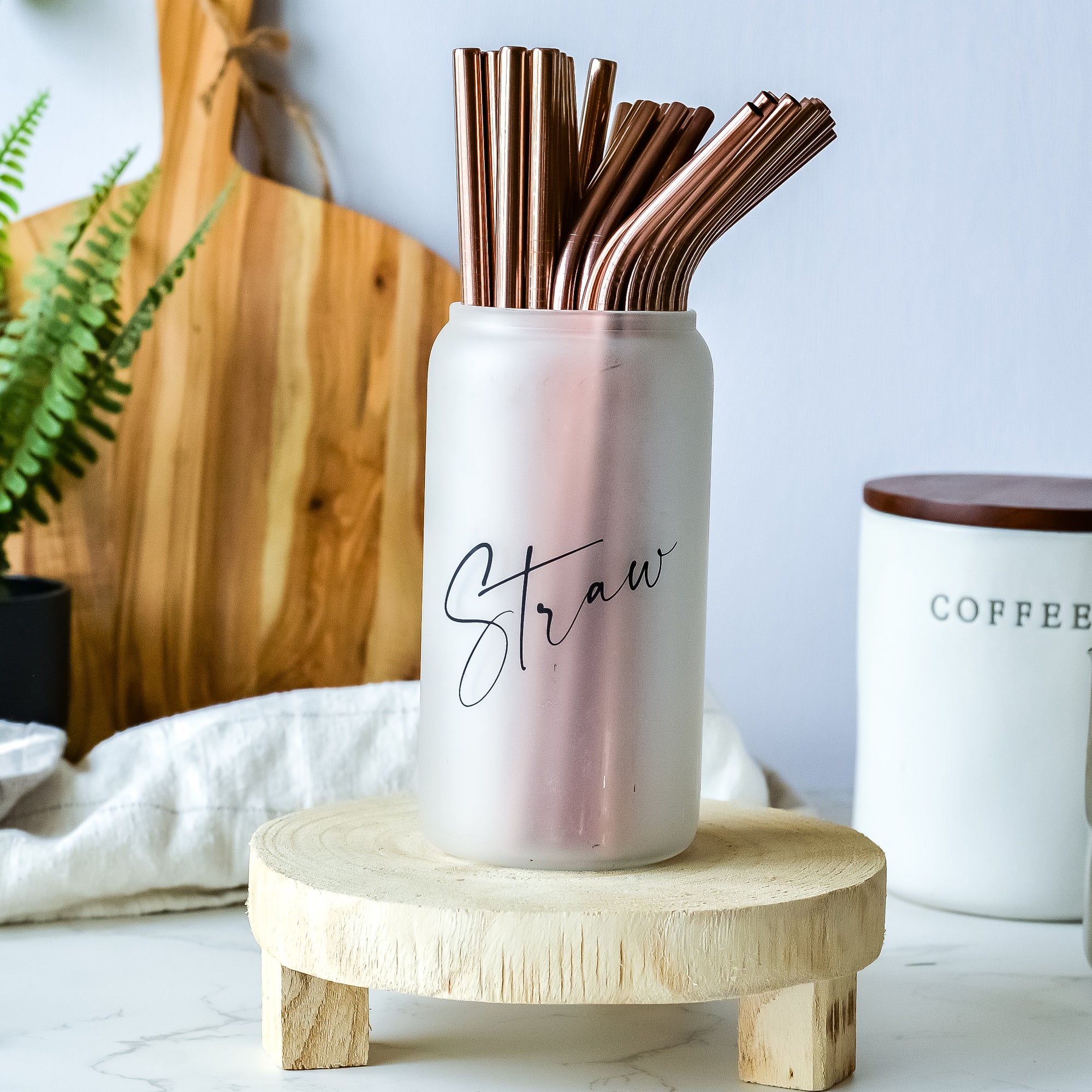 Rose Gold Metal Straw
