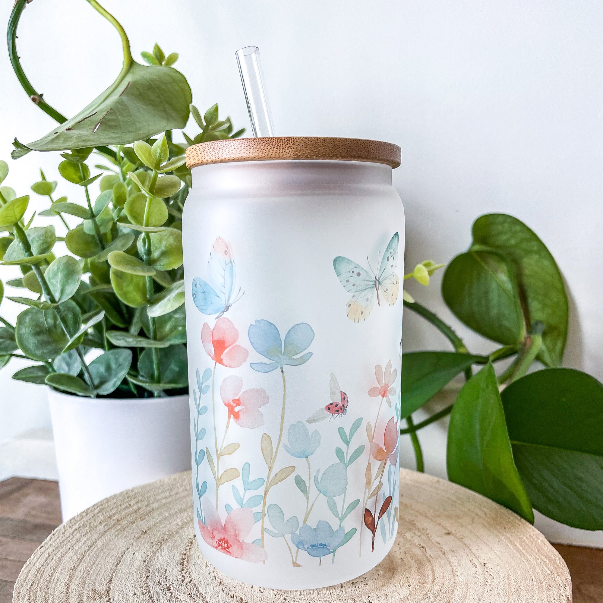 NEW PRODUCT! Spring Watercolors 12oz Glass Tumbler