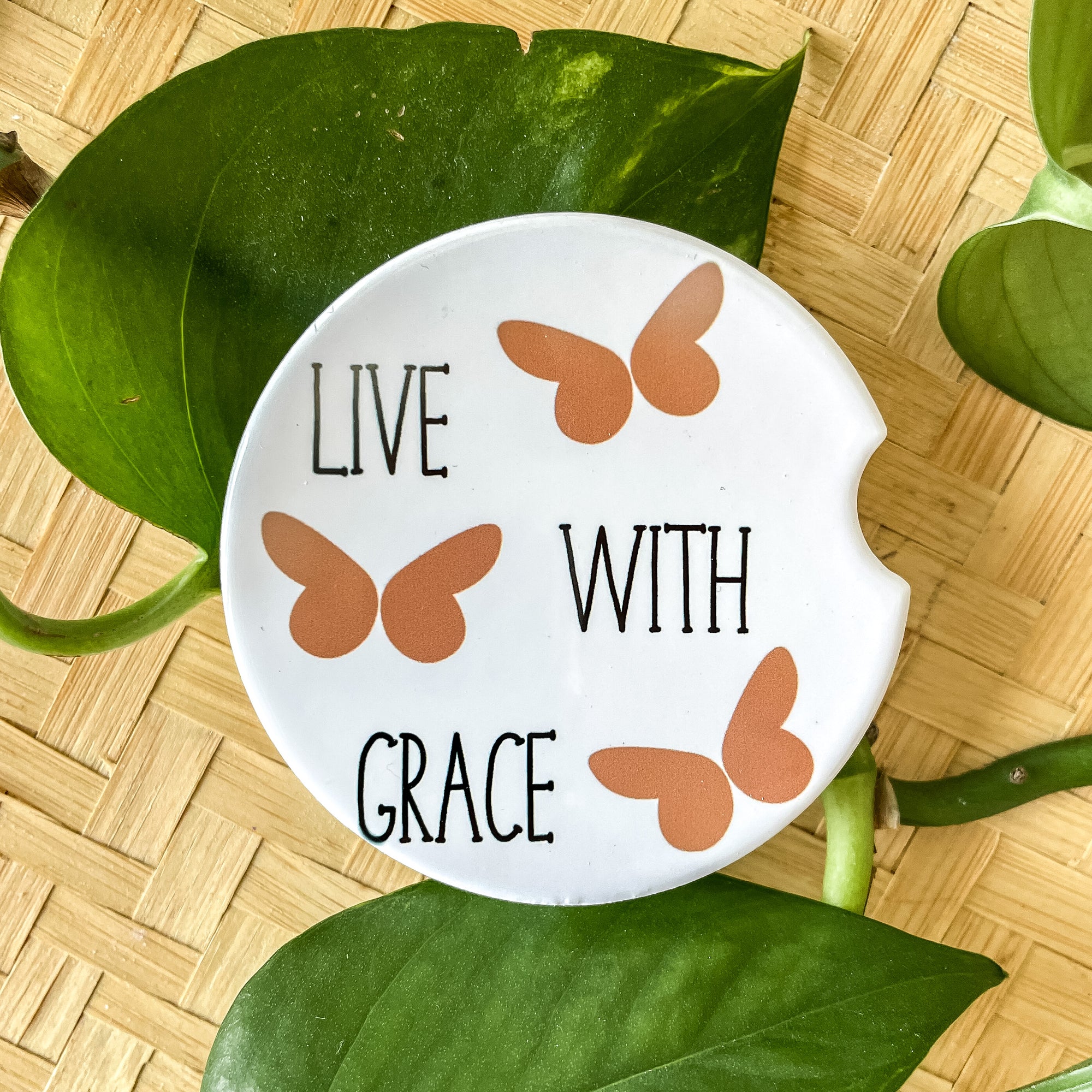 Ceramic Car Coaster- Boho Affirmations