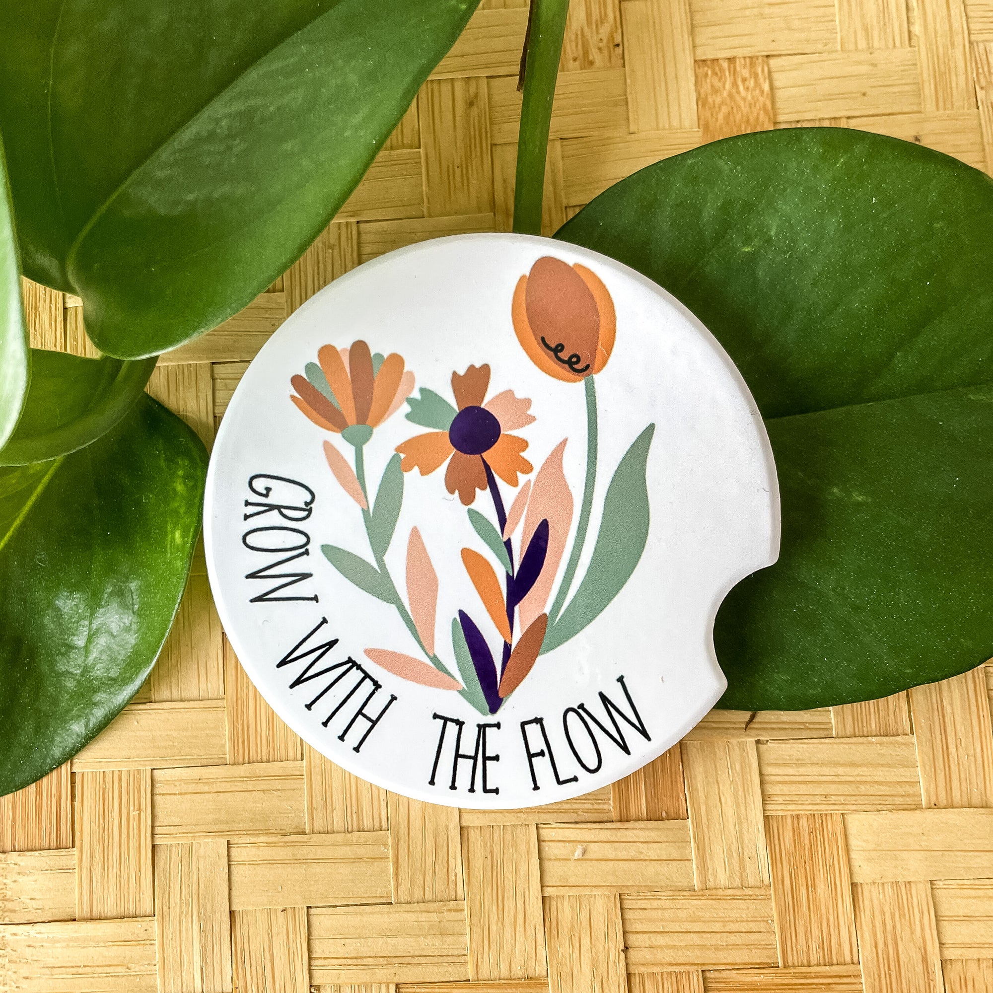 Ceramic Car Coaster- Boho Affirmations