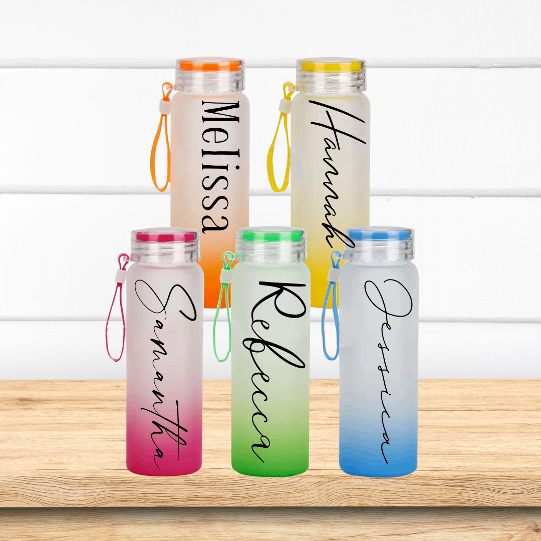 *Limited Edition* 17oz Frosted Glass Watercolor with Color Gradient