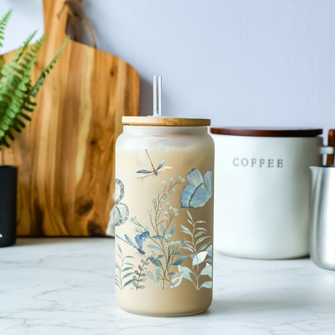 All You Need is Coffee Coffee Tumbler Tumbler With Straw 18oz Beercan  Tumbler Glass Tumbler W/bamboo Lid, Glass Straw 