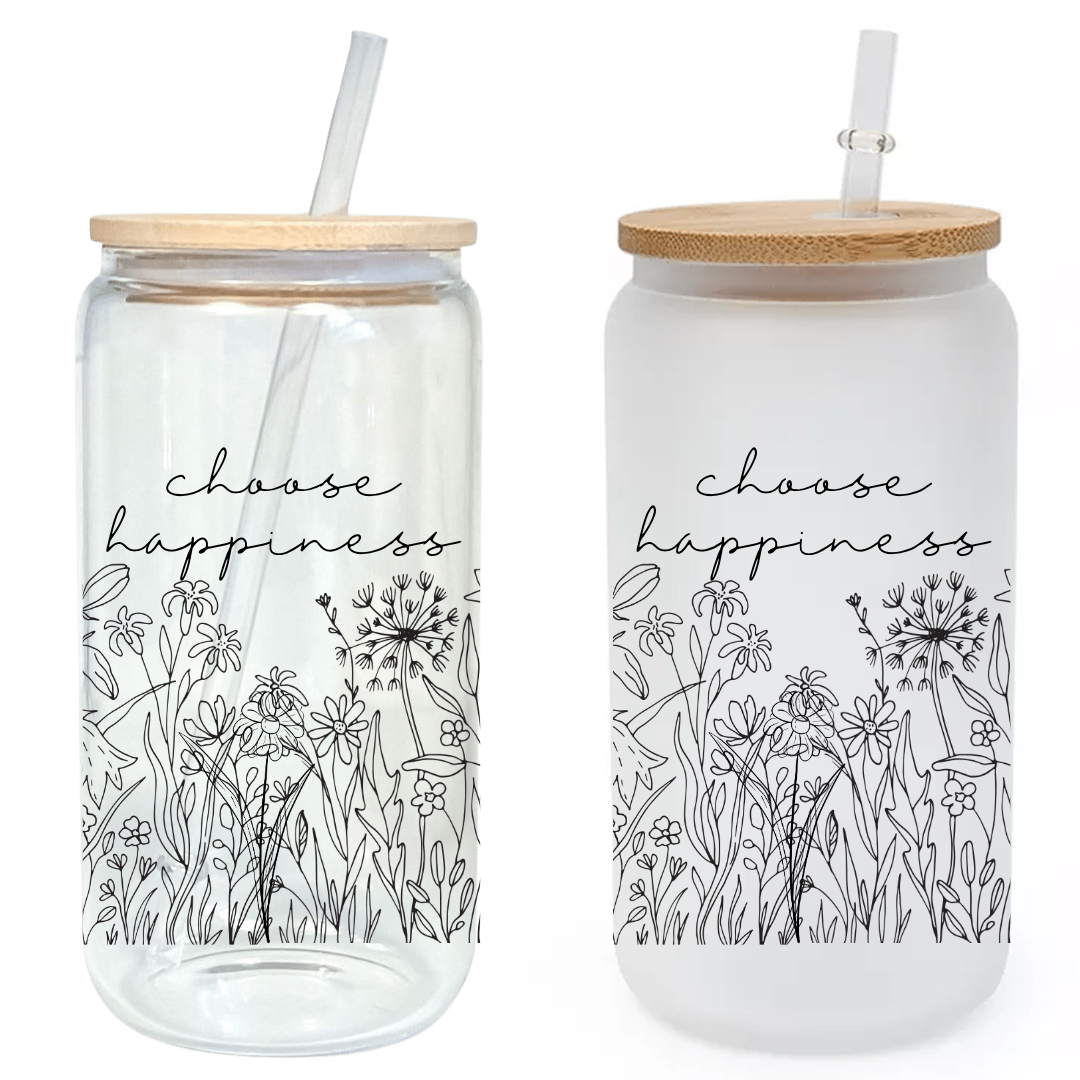 Eco-Friendly Glass Tumbler Set with Bamboo Lid & Straw (2 Sizes, 4 Styles)  - 400ml / Transparent