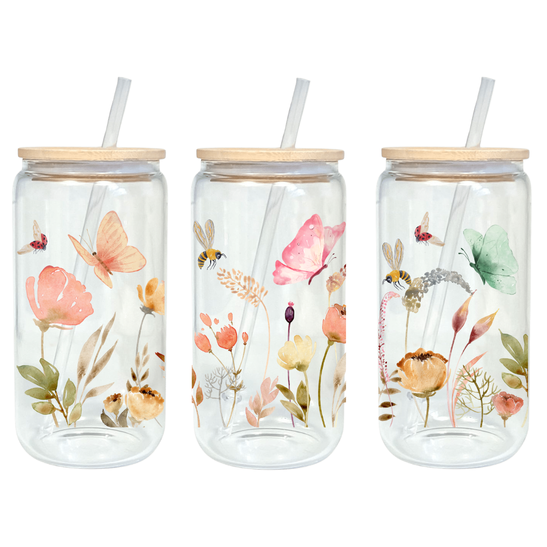 16-25 oz Glass Tumbler with Bamboo Lid - Craft Adhesive Products