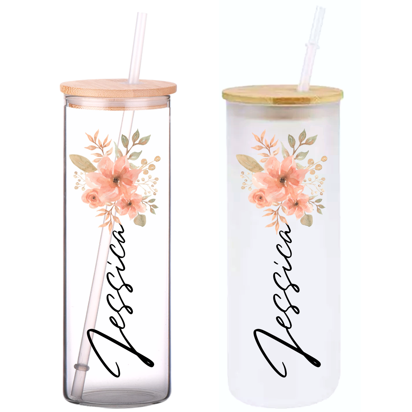 Choose Happiness Glass Tumbler with Bamboo Lid & Straw for Iced Coffee –  Modern Lifestyle Gifts