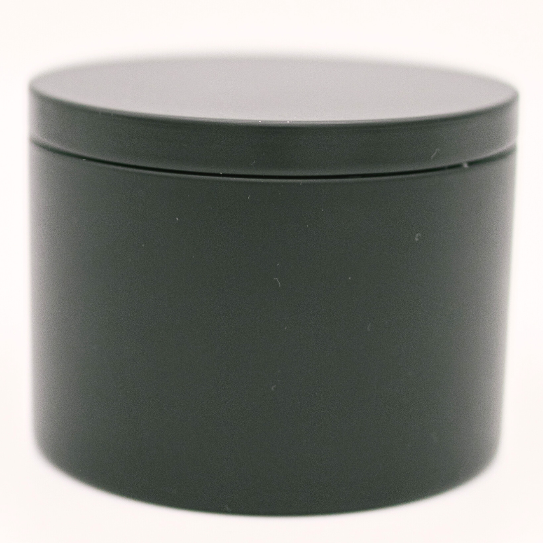 8oz Unlabeled Luxury Black Tin Soy Candle - Private Label