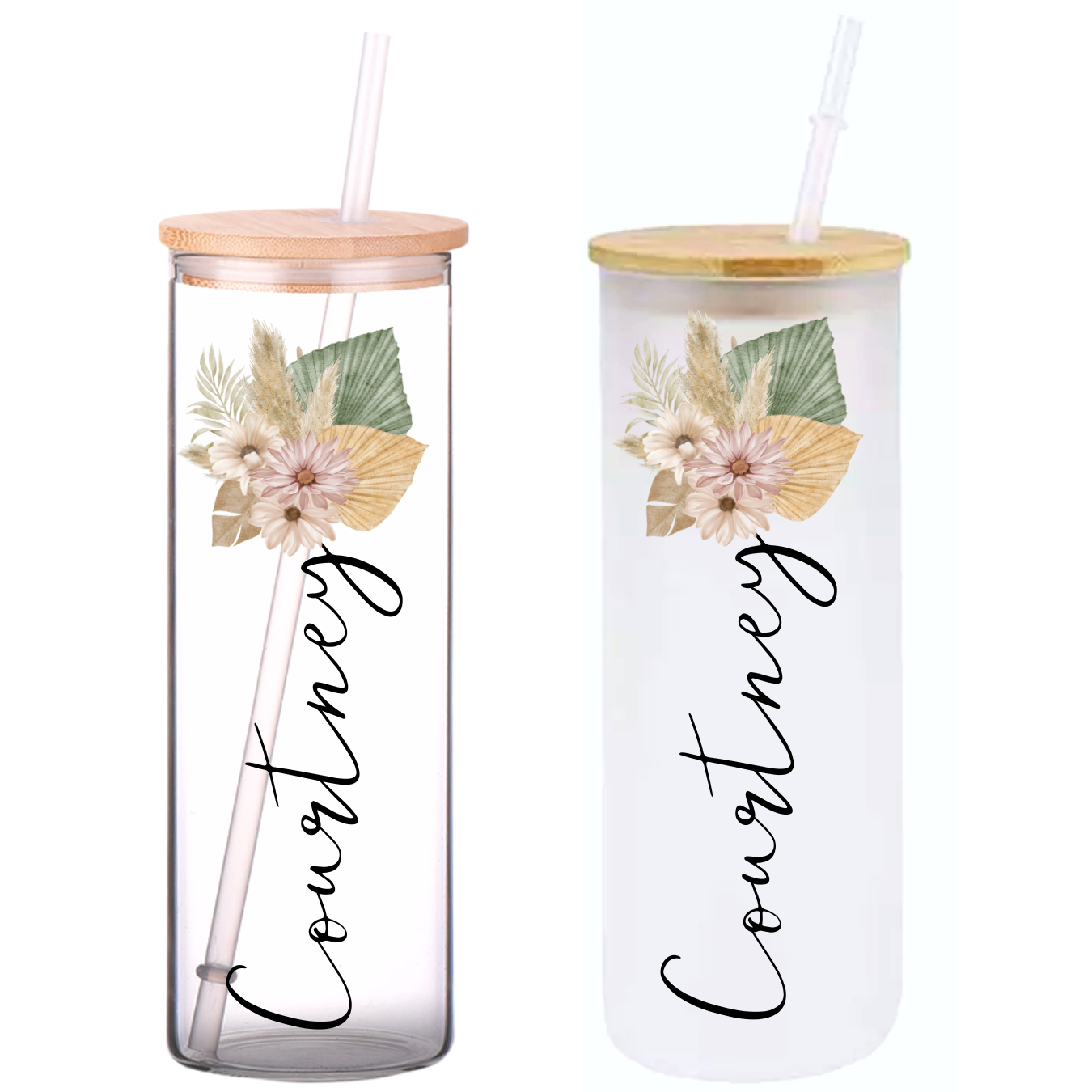 Choose Happiness Glass Tumbler with Bamboo Lid & Straw for Iced Coffee –  Modern Lifestyle Gifts