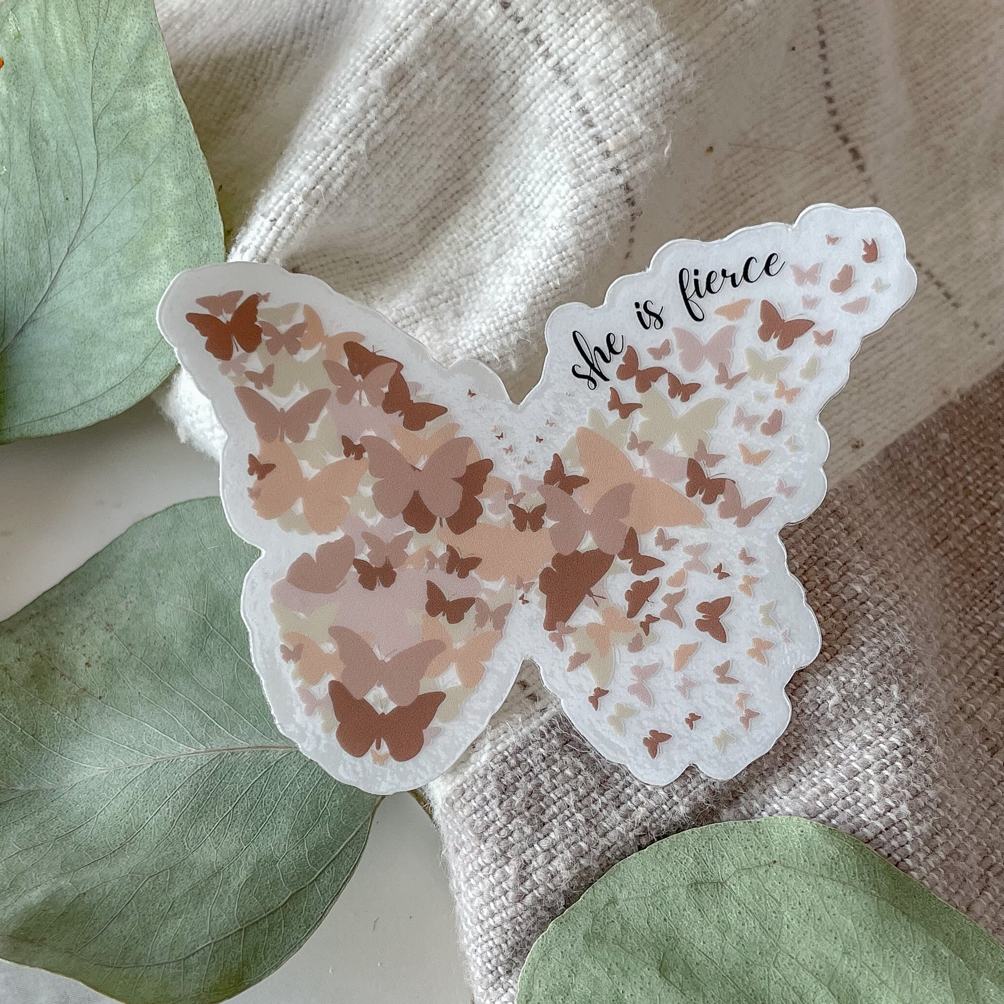 She is Fierce Butterfly Sticker Clear Background