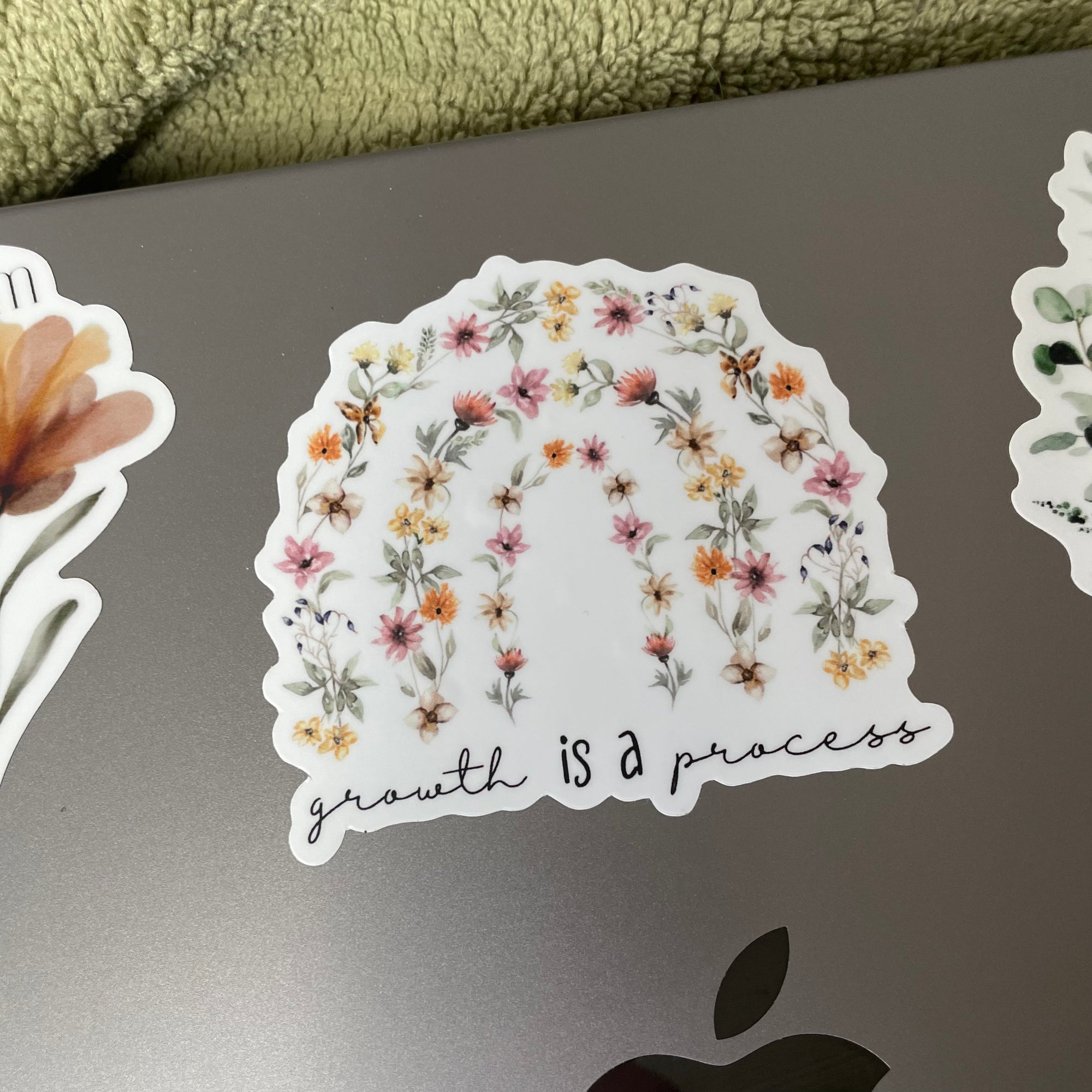 Growth is a Process Floral Rainbow Sticker