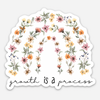 Growth is a Process Floral Rainbow Sticker